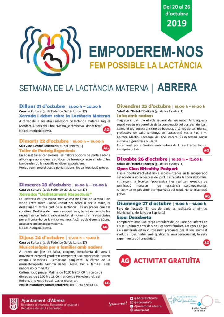 Setmana Lactància Materna FHSJDM 2019 Abrera