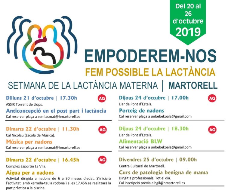 Cartell Setmana Lactància Materna Martorell 2019