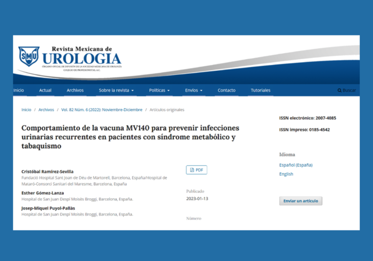 Publicació Dr. Cristóbal Ramírez FHSJDM